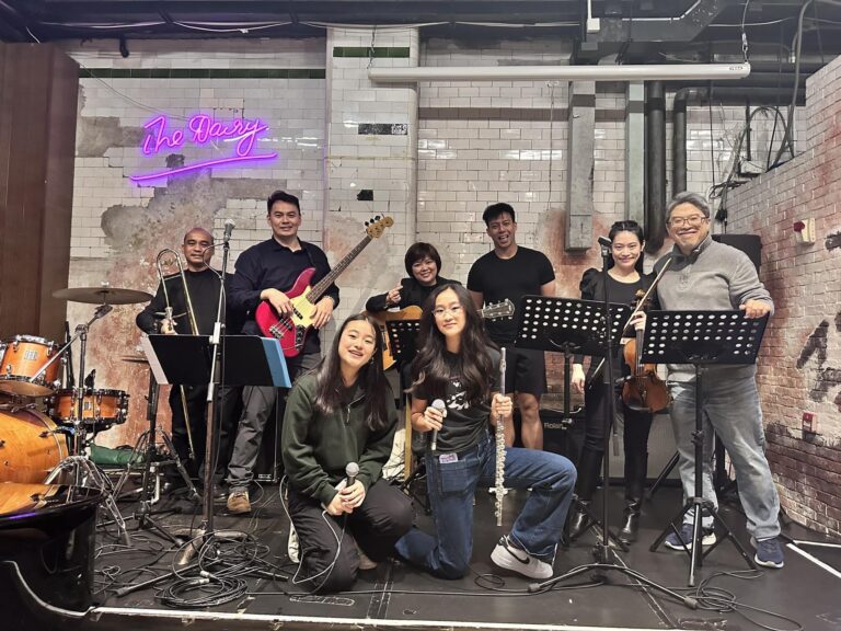 Group photo of Music Instructors from Pure Orchestral Centre with Nicola Cheung Young at Mes Souvenirs Show