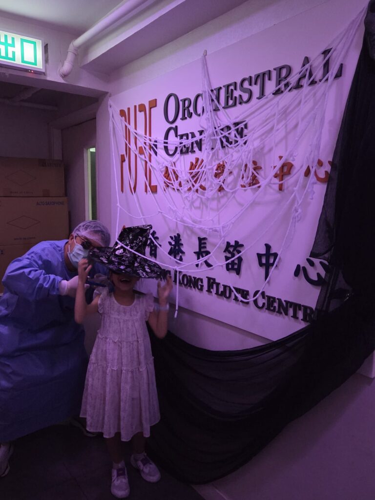 Halloween Dr Ringo with student